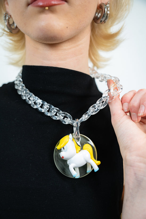 COLLIER « DONNY THE UNICORN  » ( CIRCLE PENDENTIF )