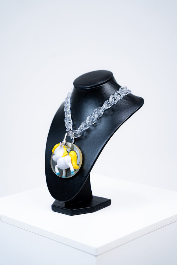 COLLIER « DONNY THE UNICORN  » ( CIRCLE PENDENTIF )